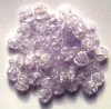 50 8mm Light Violet Crackle Glass Heart Beads
